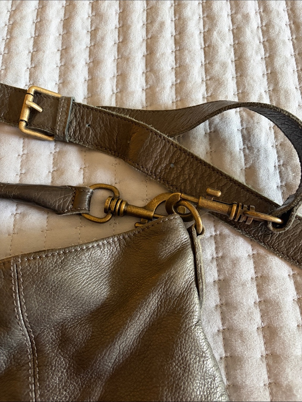 Liebeskind Crossbody Bag in Dark Gray with Brass Hardware - Picture 3 of 12